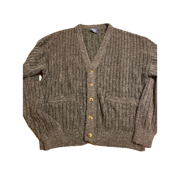 John Blair Other - Vtg John Blair Cardigan Ribbed ButtonUp Large Charcoal Grey Grandpacore Academia